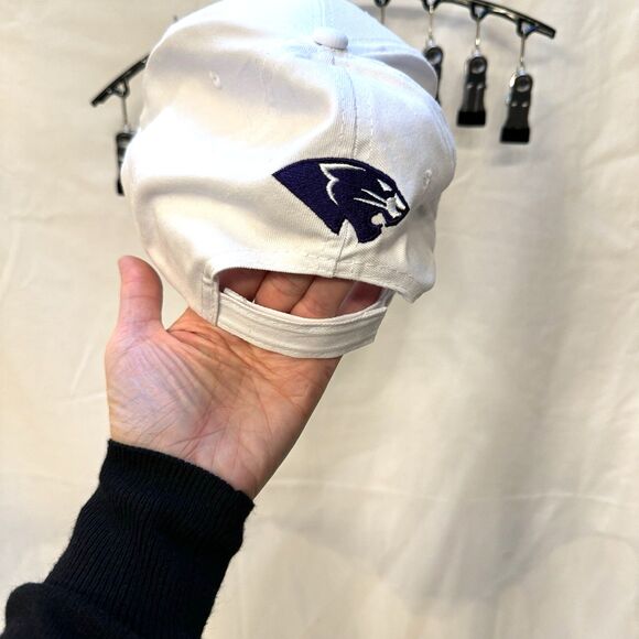 Brand new High Point University white baseball hat with purple stitching - Picture 2 of 4